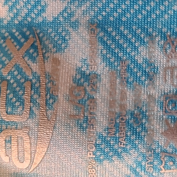 ACX LEGGINGS, workout, gym, active wear, blue on white, high waisted, LG, - Picture 3 of 7